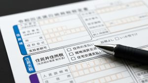 住民税の普通徴収を選択するために日本の確定申告書を確認する様子